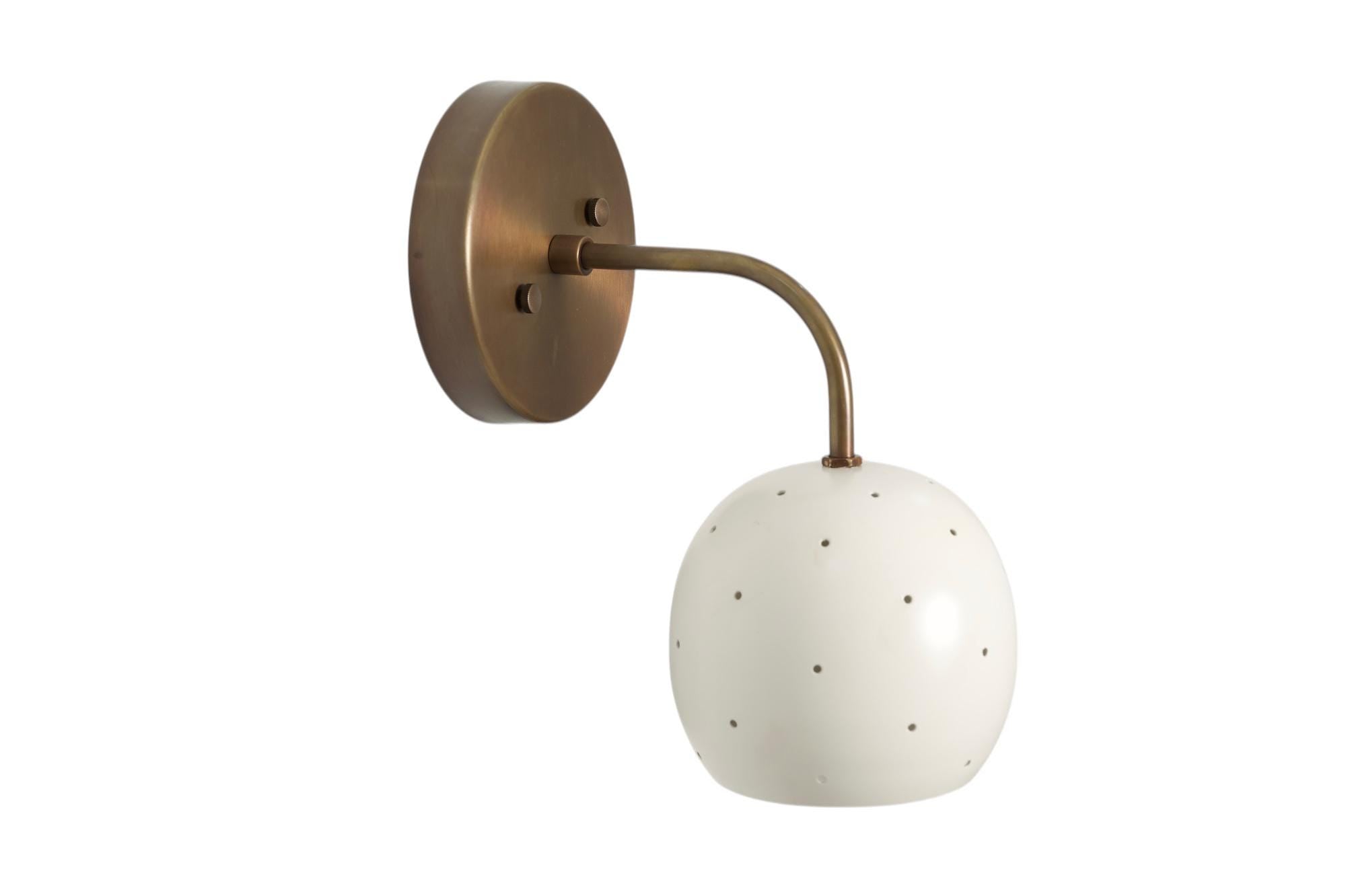 Handmade Brass Sconce: Mid-Century Modern Perforated Ball Wall Lamp