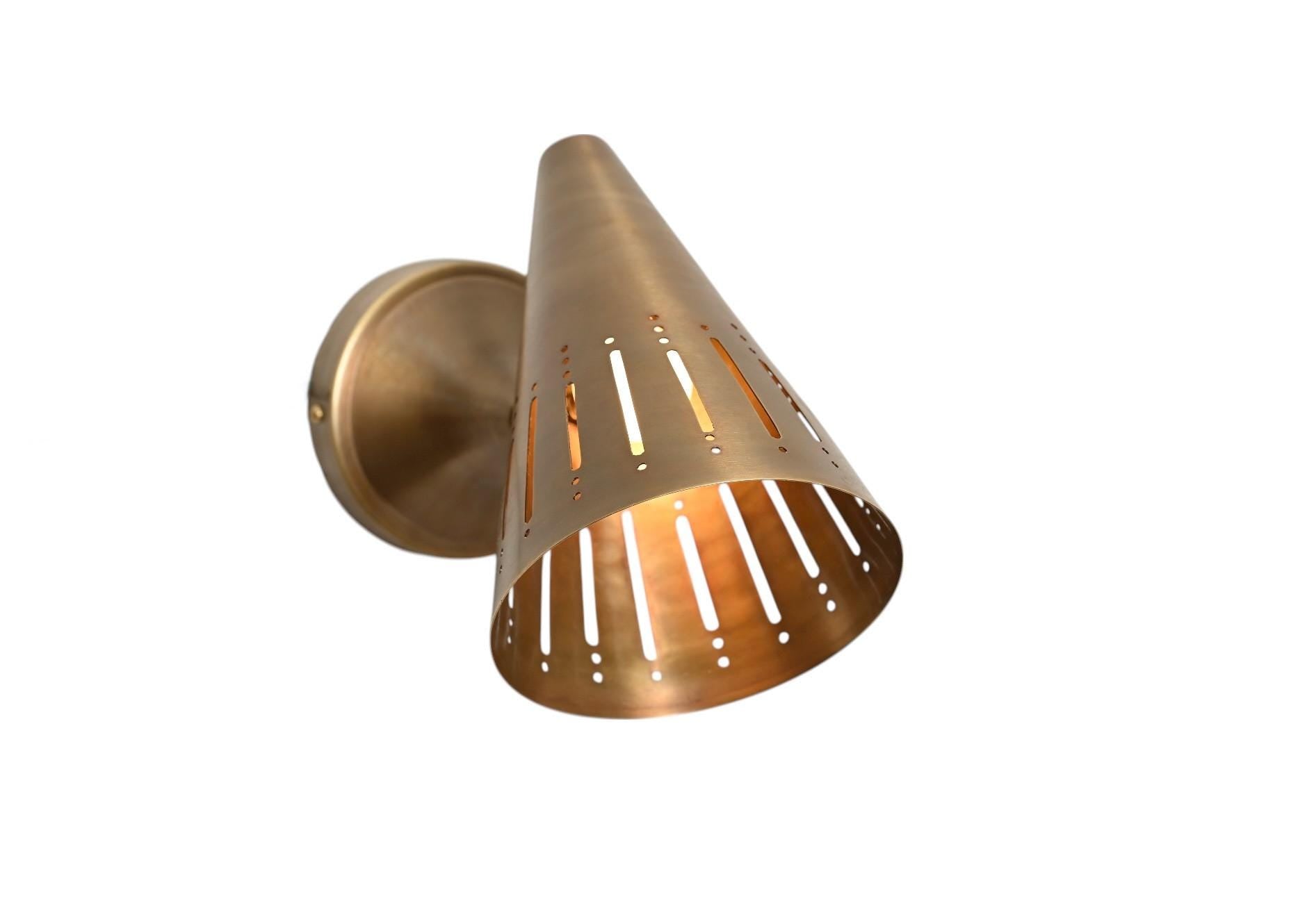 Handmade Swivel Solid Brass Adjustable Wall Sconce Light - Mid-Century Modern