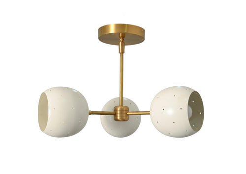 3 light light flush mount ceiling pendant brass sputnik fixture __etsy:7192253371