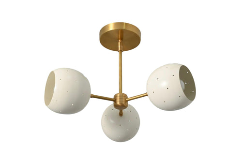3 light light flush mount ceiling pendant brass sputnik fixture __etsy:7144268244