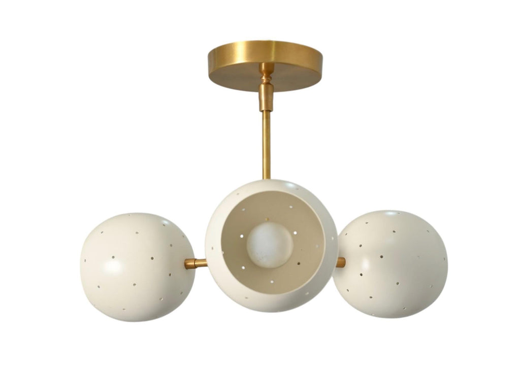 3 light light flush mount ceiling pendant brass sputnik fixture __etsy:7144268528