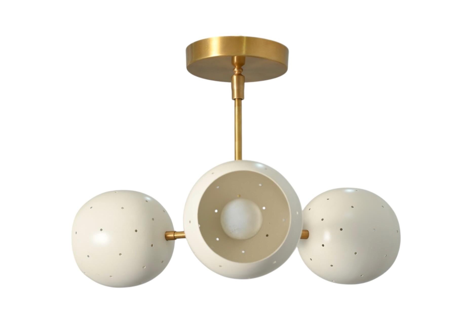 3 light light flush mount ceiling pendant brass sputnik fixture __etsy:7144268528