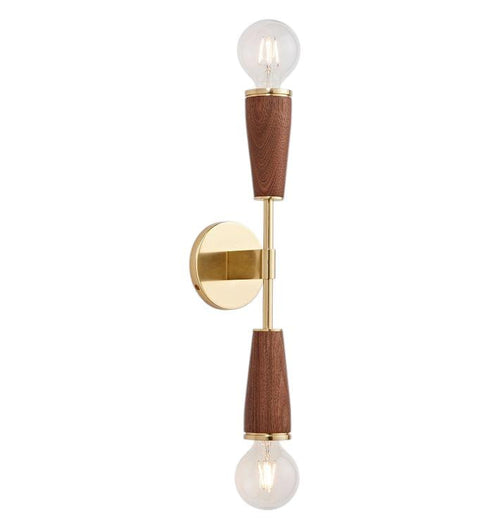 2 light wood shade wall lamp and sconce fixture __etsy:7278891813