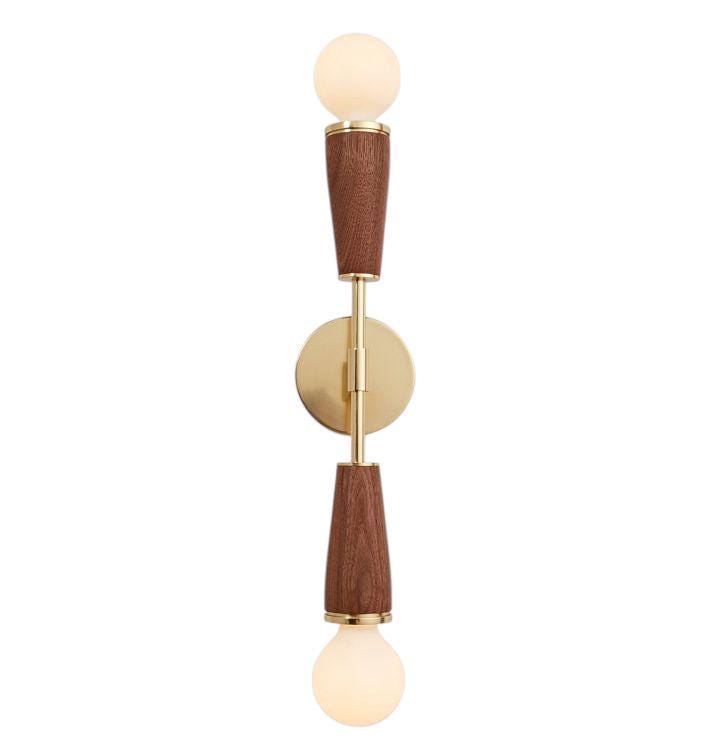 2 light wood shade wall lamp and sconce fixture __etsy:7230928220